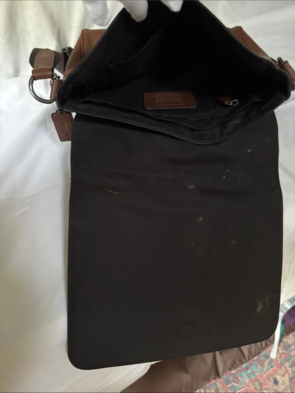 Coach Tan/Brown Leather Messenger Bag